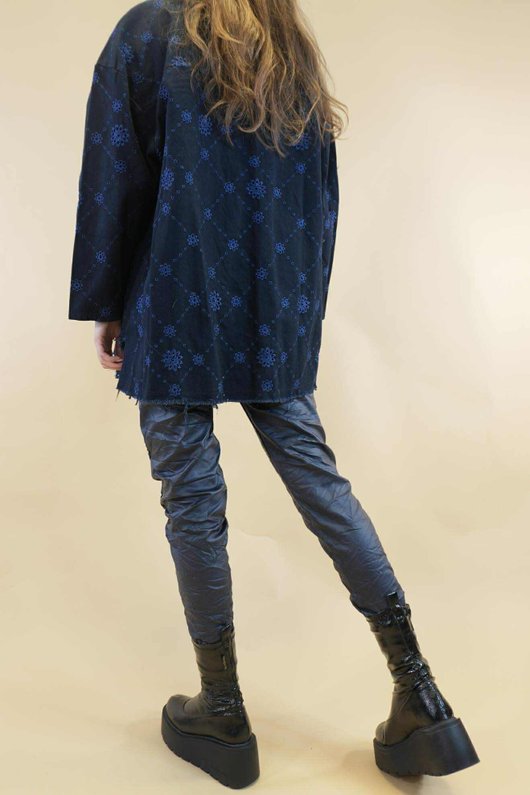 Bloom Broderie Anglais Denim Jacket Navy 